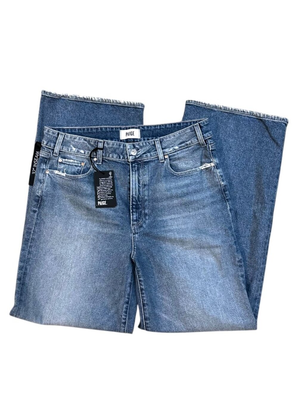 NWT Paige Denim Sasha Wide Leg Jeans High Waisted Medium Wash